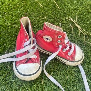 Toddler converse red high tops